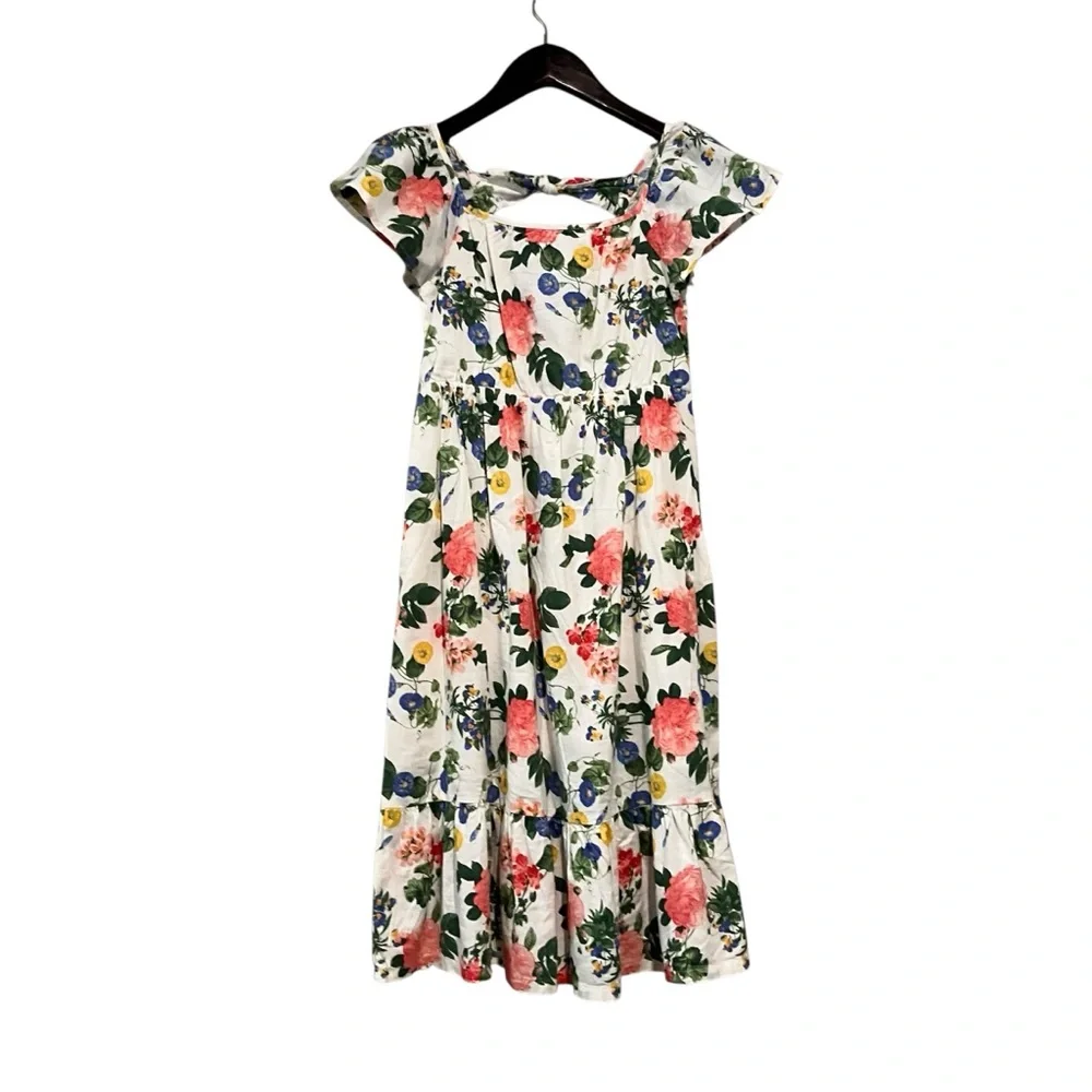 Old Navy Floral Cap Sleeve Fit Flare All Day Sundress Dress Girls Juniors Large